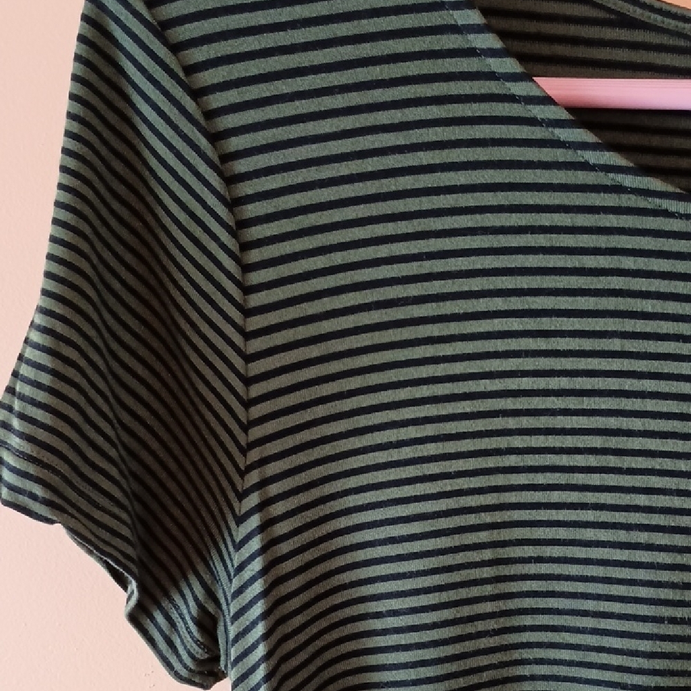 Old Navy Green Striped Scoop Neck Mini Dress - Picture 3 of 5